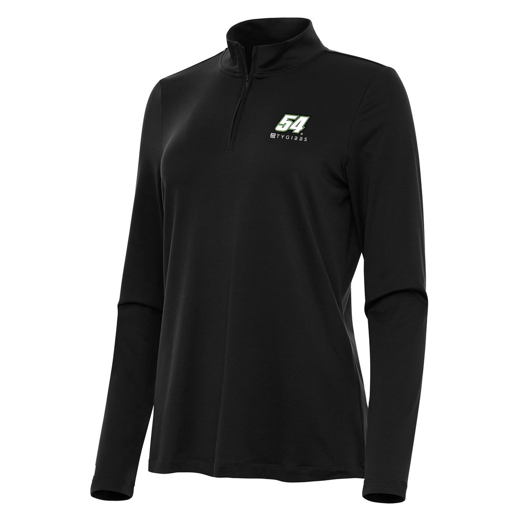  Ty Gibbs Antigua Women's Reprocess Quarter-Zip Pullover Top - Black
